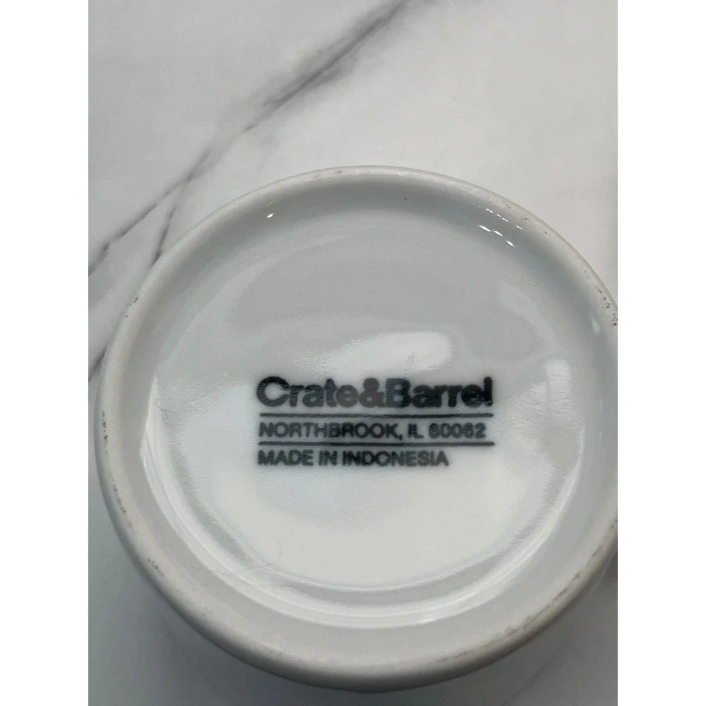 Crate Barrel White‎ Ceramic Coffee Mug Cup Espresso Cup Small